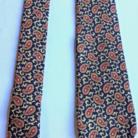 RODIER navy , red paisley Soie/ silk tie made in France 🇫🇷 - Picture 6 of 6